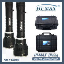 Hi-Max cree xm-l 3 * u2 llevado linterna de buceo 3800 lúmen impermeable scuba antorcha